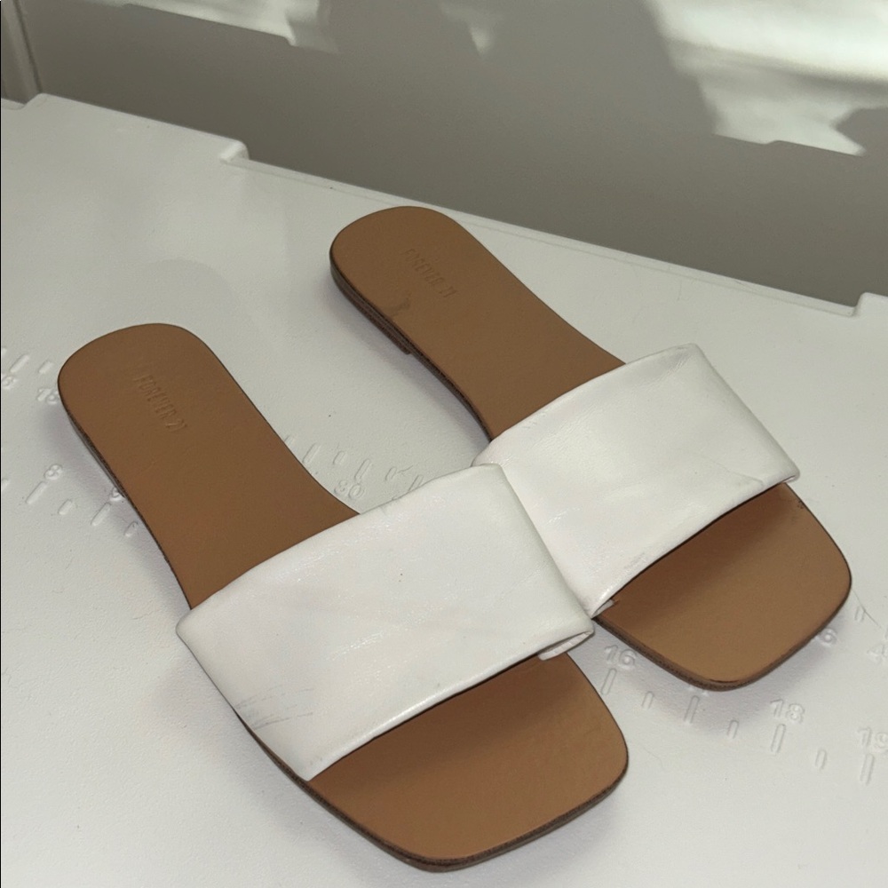 Forever 21 White Sandals, Size 7.5